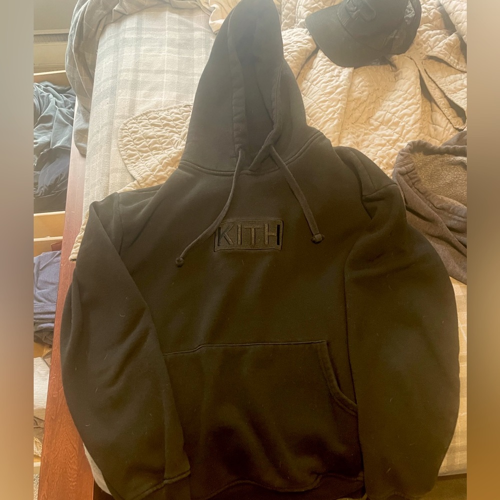 Black kith box logo hoodie